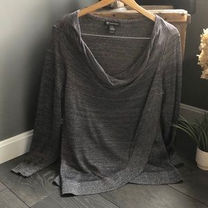 Woman’s size XL long sleeve black and silver top